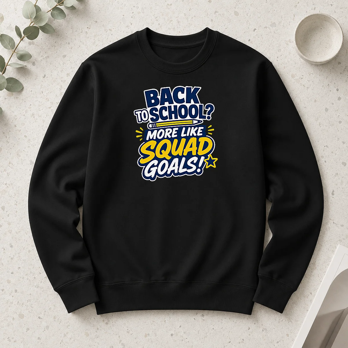 Pretty Official Back To School Squad Goals Typography Long Sleeve Shirt