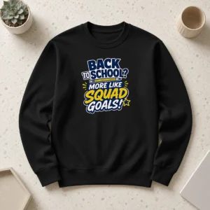 Pretty Official Back To School Squad Goals Typography Sweater
