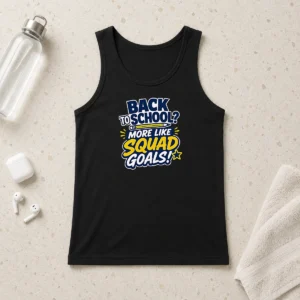Pretty Official Back To School Squad Goals Typography Tank Top