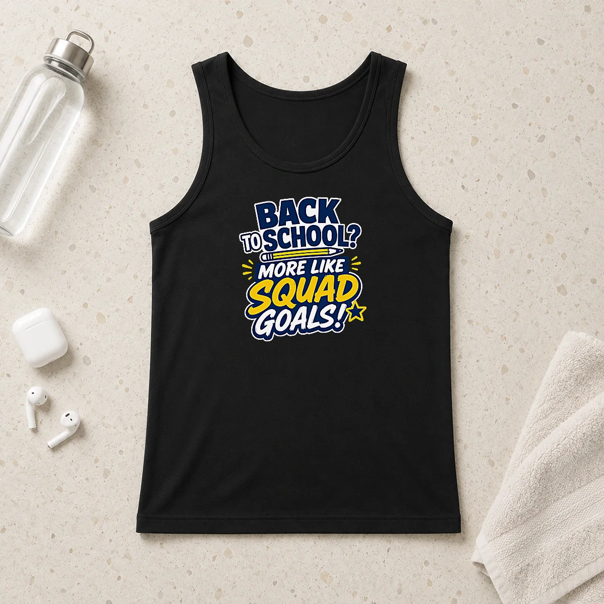Pretty Official Back To School Squad Goals Typography Tank Top