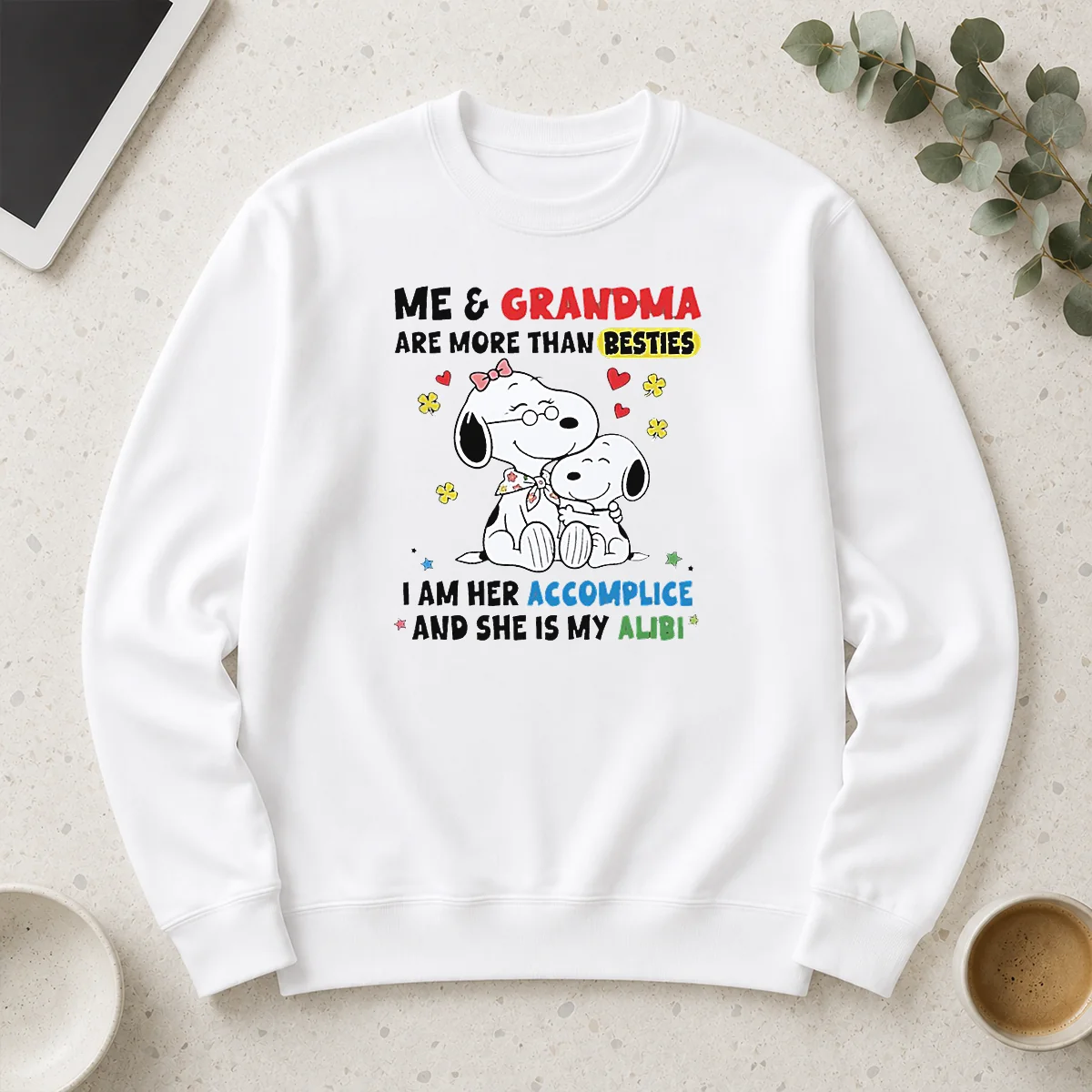 Pretty Snoopy Grandma Me And Are More Than Besties I Am Her Accomplice She Is My Alibi Long Sleeve Shirt
