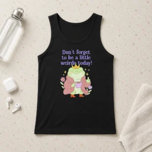 Pretty Top Dont Forget To Be A Little Weirdo Today Frog Tank Top