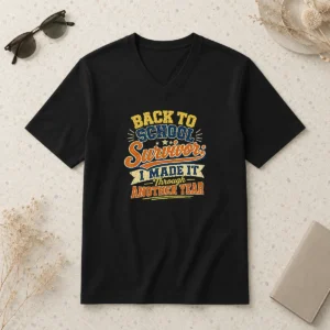 Top Back To School Survivor Vintage For Proud Students V-Neck Shirt