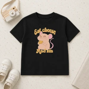 Top Funny Eat Cheese And Sin Mouse Kids T-Shirt
