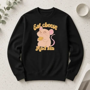 Top Funny Eat Cheese And Sin Mouse Long Sleeve Shirt