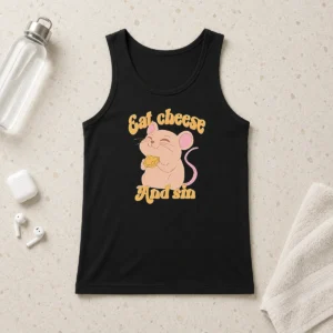 Top Funny Eat Cheese And Sin Mouse Tank Top