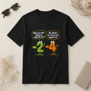 Top Geek Math Numbers 2 Minus 4 Humor Joke V-Neck Shirt