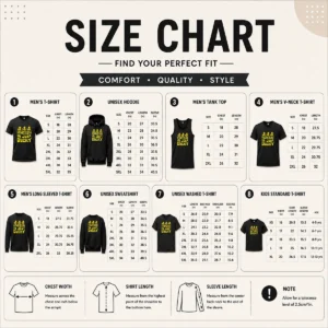 Size chart for Top Good Everything Is Just Ducky with measurements in inches and cm