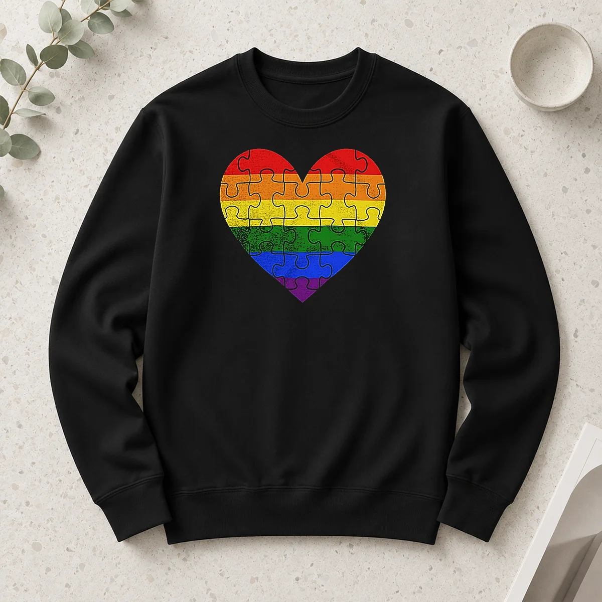 Top Homosexual Love Rainbow Heart Puzzle Long Sleeve Shirt