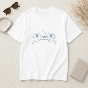 Top Hot Bitch Control Gaming Controller Joystick Rotation Gamer V-Neck Shirt