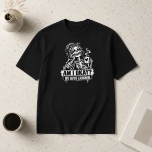 Top Humorous Skeleton Girl Coffee Quote Halloween