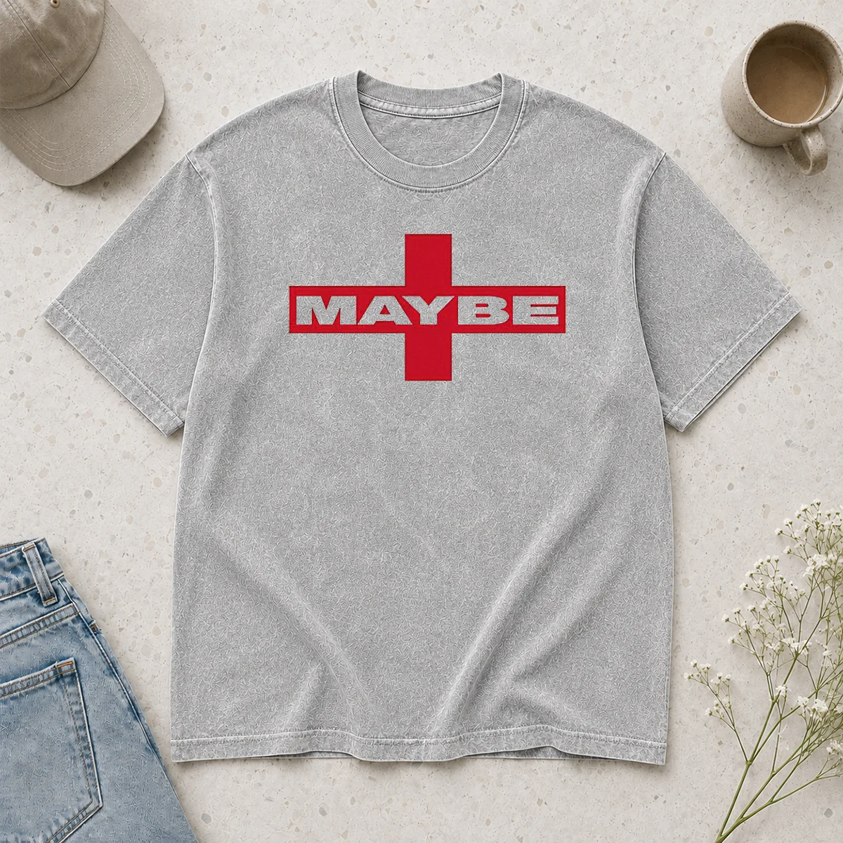 Top Maybe Mib Minimalist Washed T-Shirt