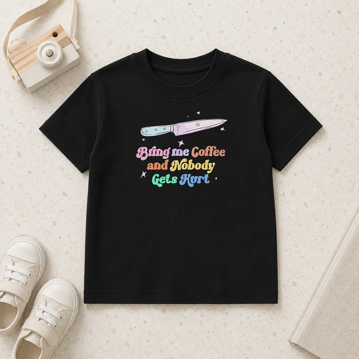 Top Nice Bring Me Coffee And Nobody Gets Hurt Caffeine Kids T-Shirt