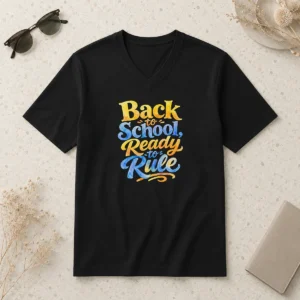 Top Pretty Back To School Ready To Rule Watercolor For Students V-Neck Shirt