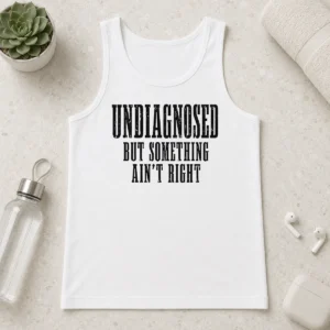 Top Undiagnosed But Something Ain'T Right Chronic Illness Tank Top in black, sleeveless casual wear