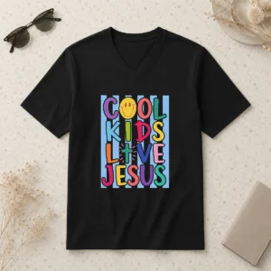 Awesome Hot Pretty Cool Kids Love Jesus V-Neck Shirt