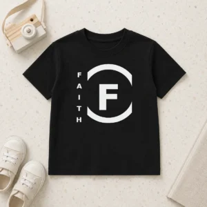 Awesome Nice Faith F Logo Minimalist Kids T-Shirt