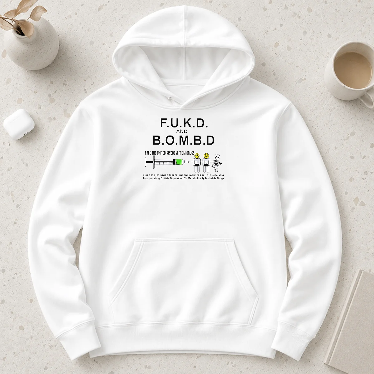Funny Awesome FUKD And BOMBD Free The United Kingdom From Drugs Hoodie