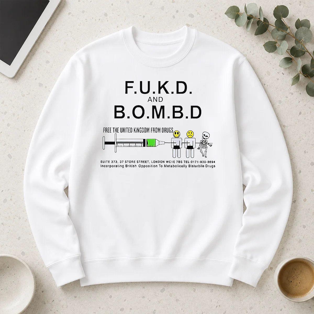 Funny Awesome FUKD And BOMBD Free The United Kingdom From Drugs Long Sleeve Shirt