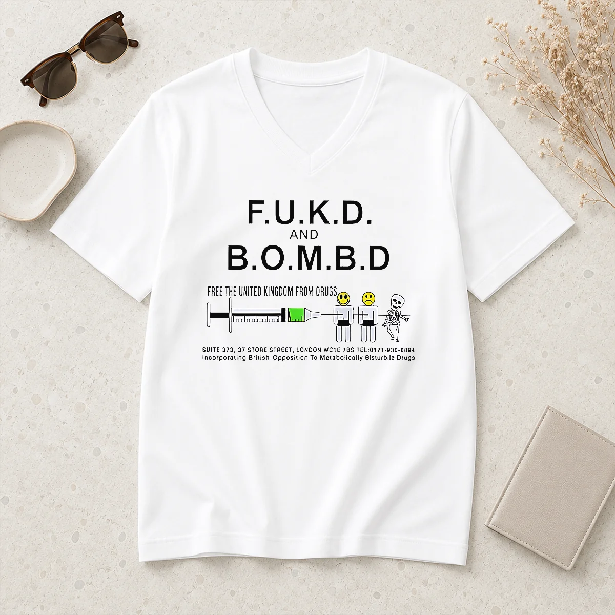 Funny Awesome FUKD And BOMBD Free V-Neck Shirt Funny Awesome FUKD And BOMBD Free V-Neck Shirt