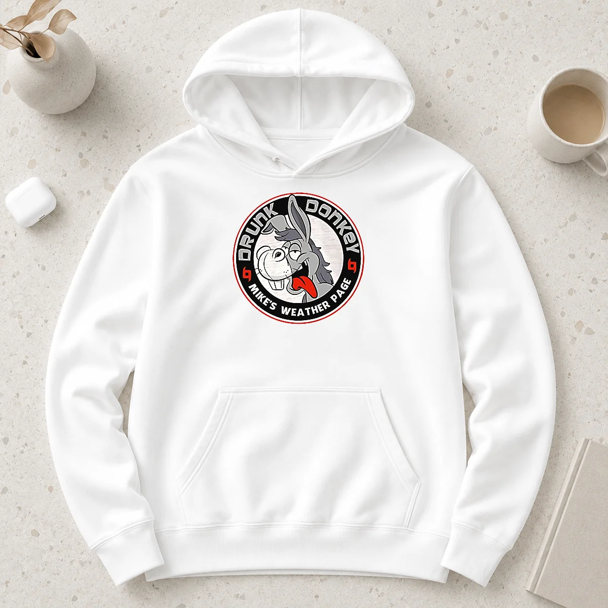 Funny Happy Good Drunk Donkey Mike'S Weather Page Hoodie