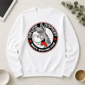 Funny Happy Good Drunk Donkey Mike'S Weather Page Long Sleeve Shirt