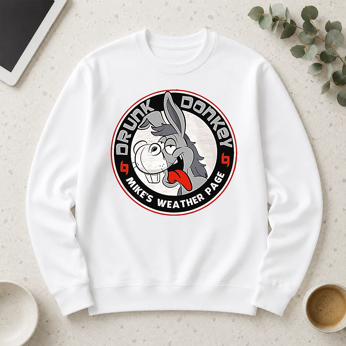 Funny Happy Good Drunk Donkey Mike'S Weather Page Long Sleeve Shirt