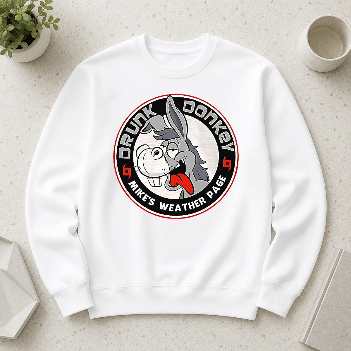 Funny Happy Good Drunk Donkey Mike's Weather Page Shirt - Image 7