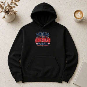 Funny Pretty Proud American Worker Labour Day Vector Hoodie