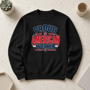 Funny Pretty Proud American Worker Labour Day Vector Sweater