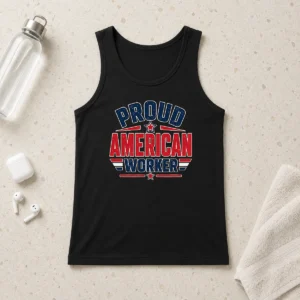 Funny Pretty Proud American Worker Labour Day Vector Tank Top