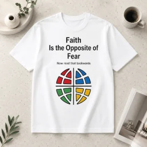 Funny Top Faith Is The Opposite Of Fear Now Read That Backwards