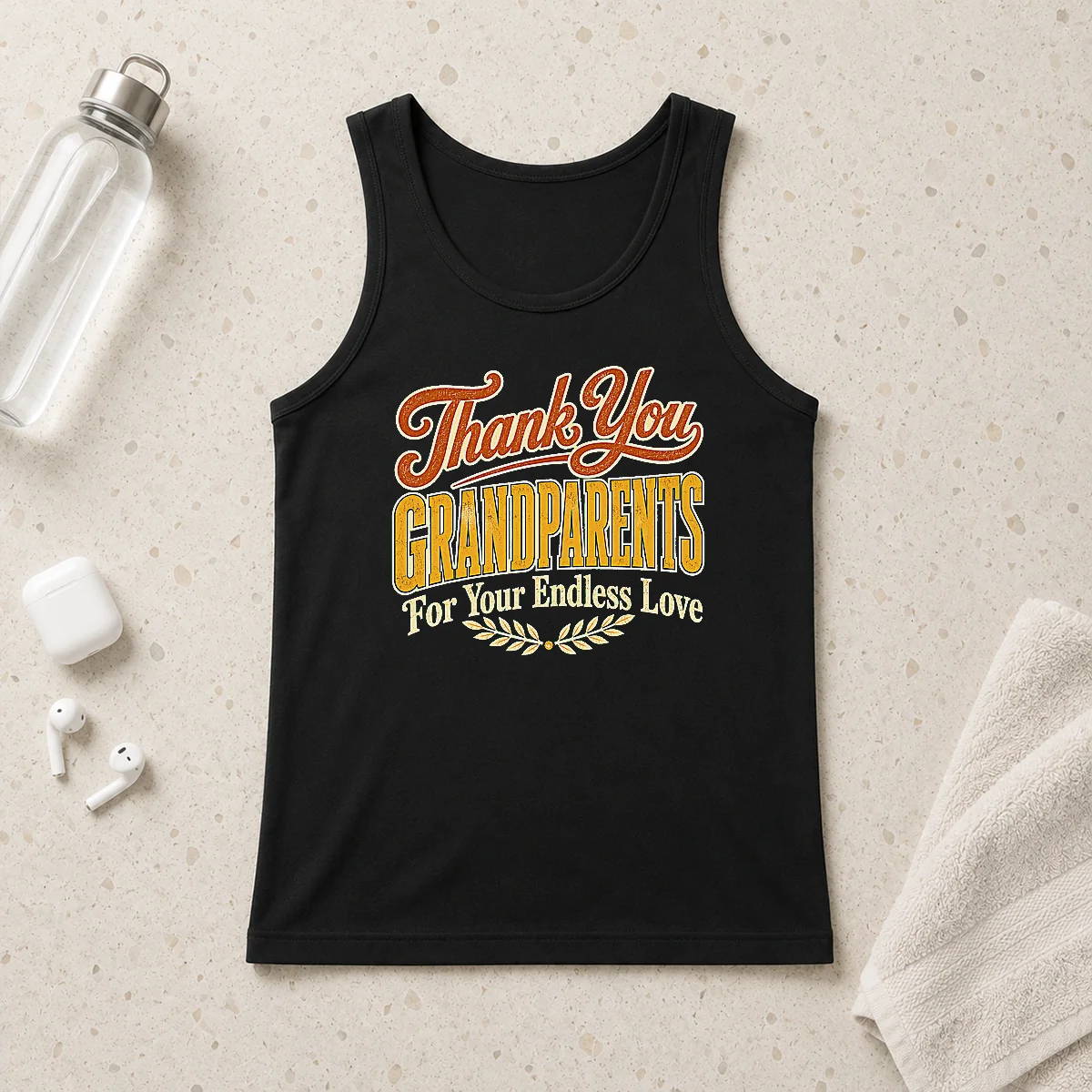 Good Awesome Grandparents Day Thank You Heartfelt Vector Tank Top