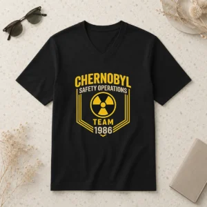 Good Hot Chernobyl Safety Team 1986 Front And Back Printed Geek V-Neck Shirt