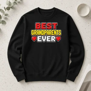 Good Official Best Grandparents Ever Pixel Heartfelt Long Sleeve Shirt