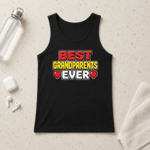 Good Official Best Grandparents Ever Pixel Heartfelt Tank Top