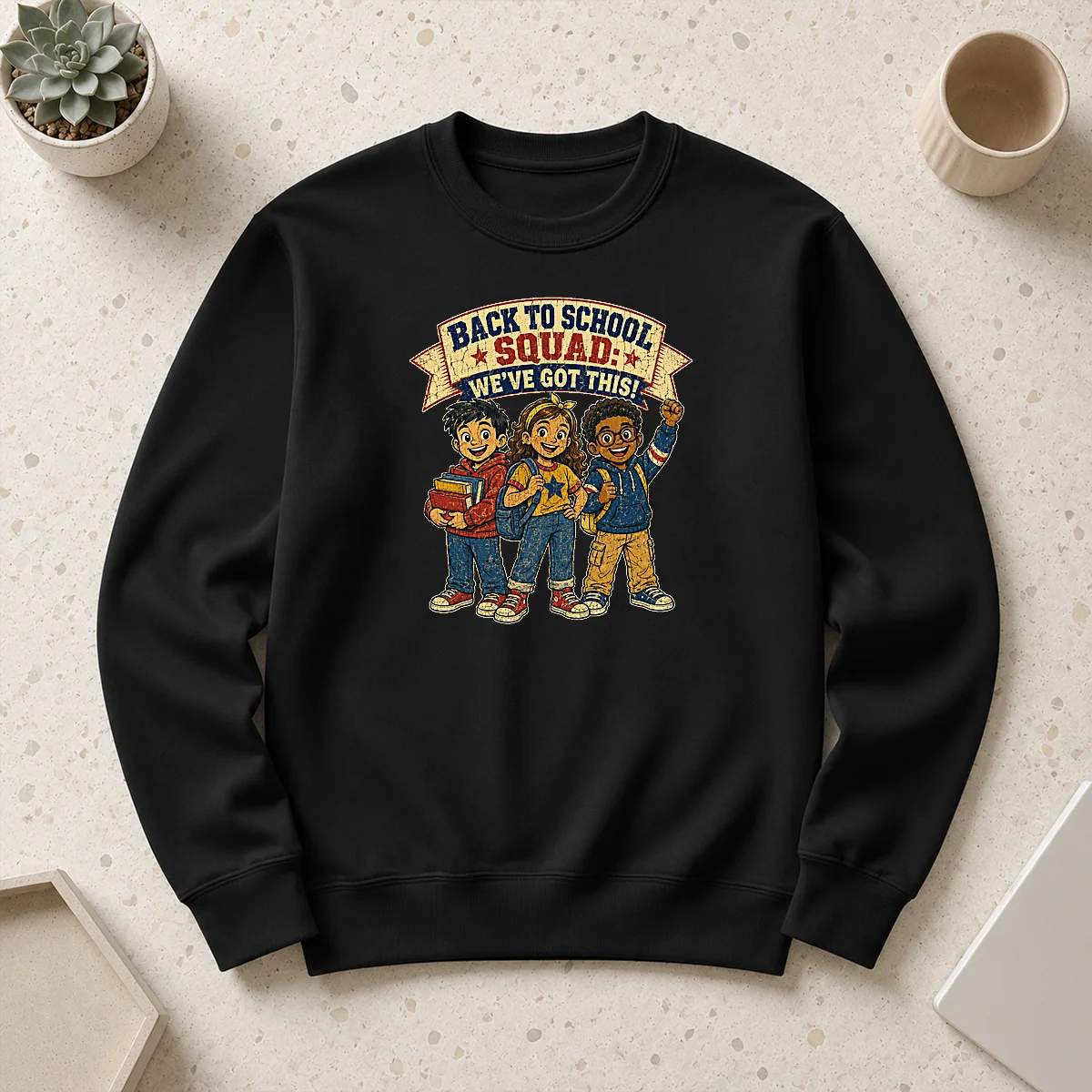 Good Original Back To School Squad Retro Distressed Sweater