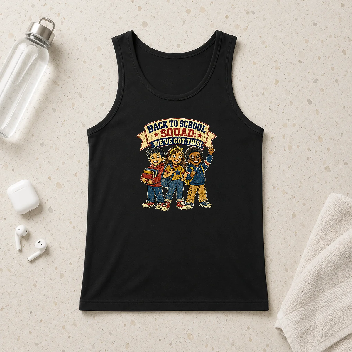 Good Original Back To School Squad Retro Distressed Tank Top