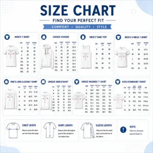 Size chart for Happy Funny Donald Trump Is A Racist Cop Political Satire with measurements in inches and cm to help choose the right fit