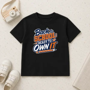 Happy Good Back To School Ready To Own It Typography Kids T-Shirt