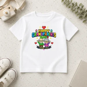 Hot Happy Grandparents Day Pixel Art Retro Thank You Kids T-Shirt
