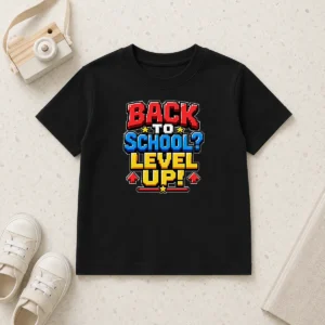 Hot Premium Back To School Pixel Level Up For Students Kids T-Shirt