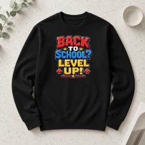 Hot Premium Back To School Pixel Level Up For Students Long Sleeve Shirt