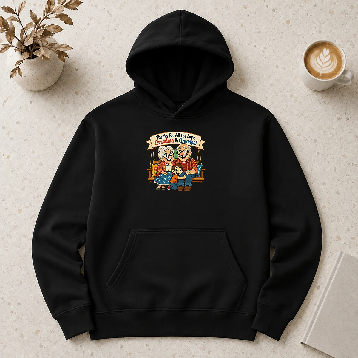 Hot Premium Grandparents Day Thank You Cartoon With Cozy Swing Hoodie