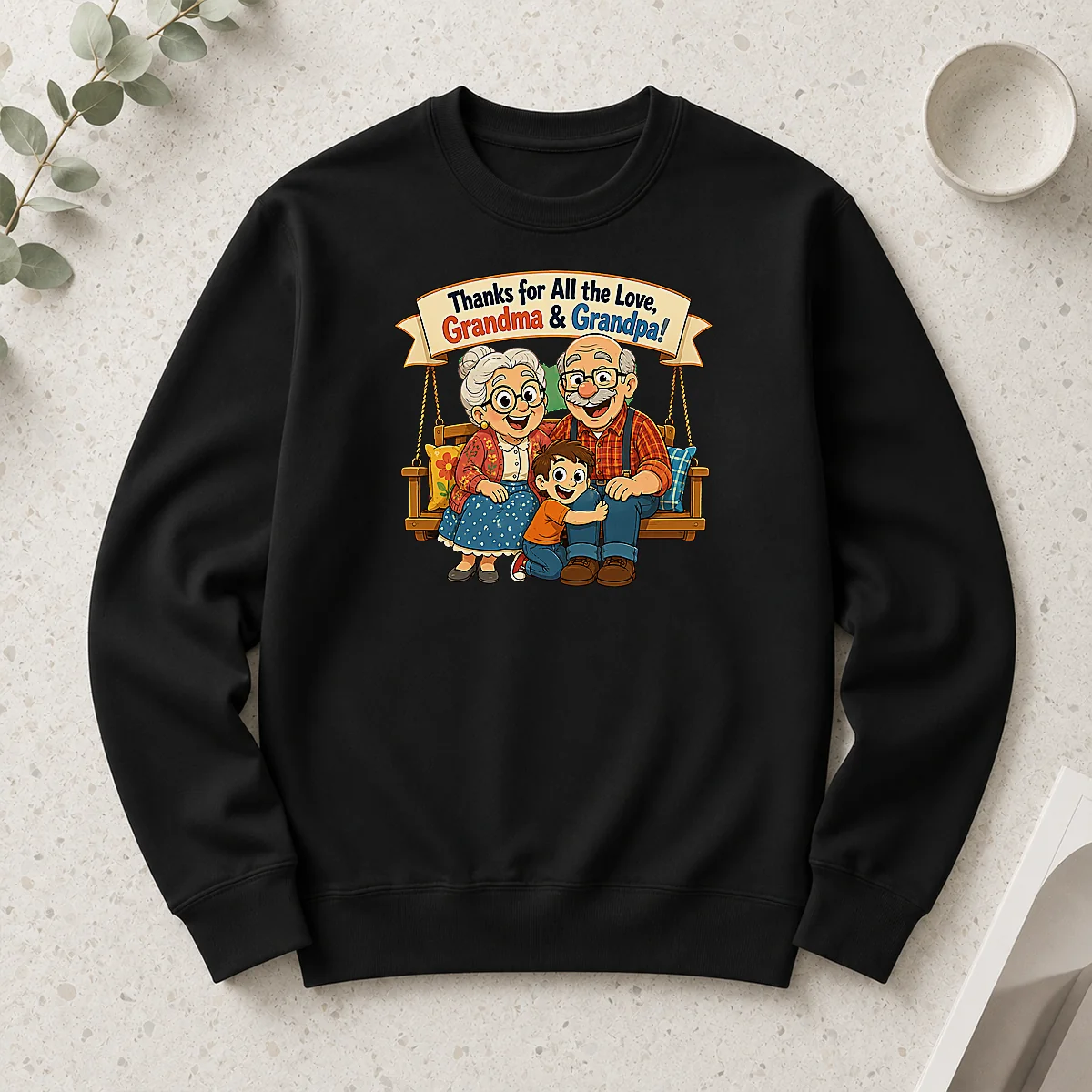 Hot Premium Grandparents Day Thank You Cartoon With Cozy Swing Long Sleeve Shirt