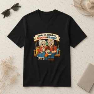 Hot Premium Grandparents Day Thank You Cartoon With Cozy Swing V-Neck Shirt