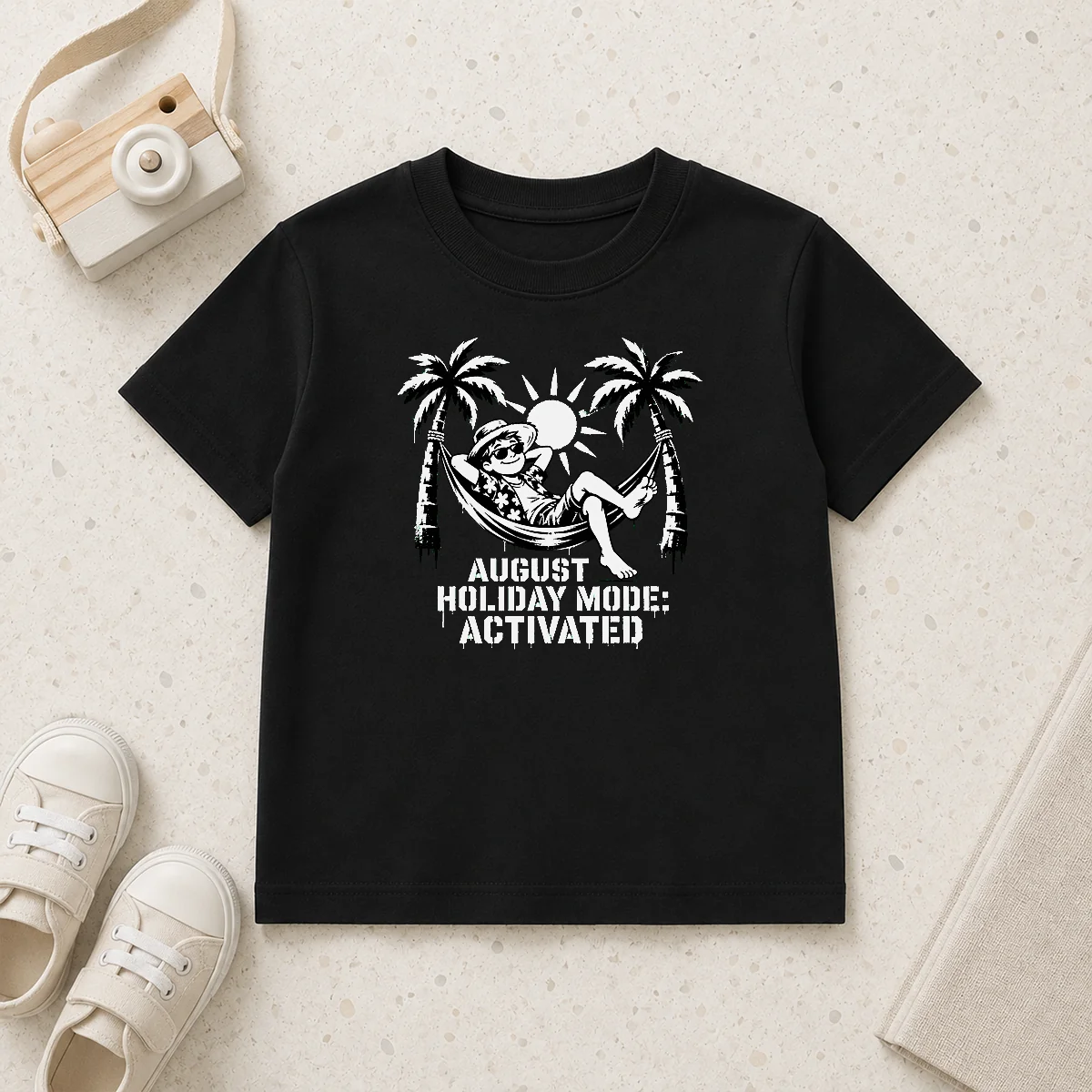 Hot Pretty August Holiday Stencil For Laid Back Vibes Kids T-Shirt