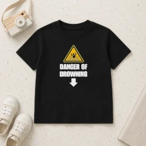 Hot Pretty Funny Danger Of Drowning Symbol Sign Water Safety Alert Warning Kids T-Shirt