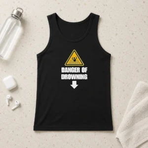 Hot Pretty Funny Danger Of Drowning Symbol Sign Water Safety Alert Warning Tank Top