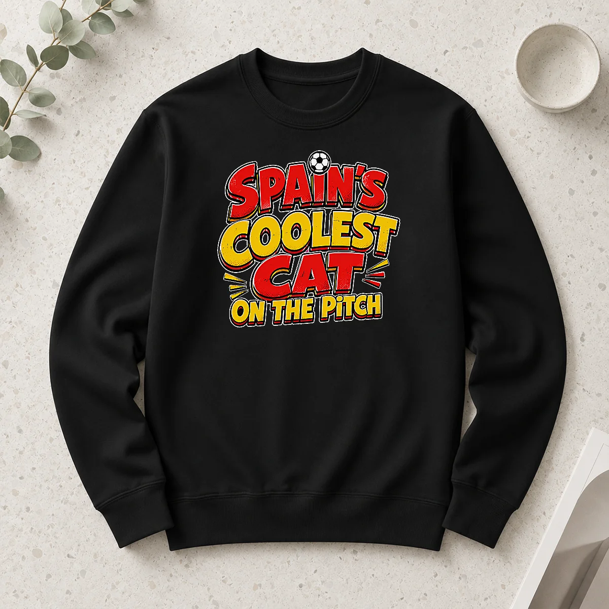 Hot Pretty Spain Soccer Cat Meme Funny Cartoon Long Sleeve Shirt